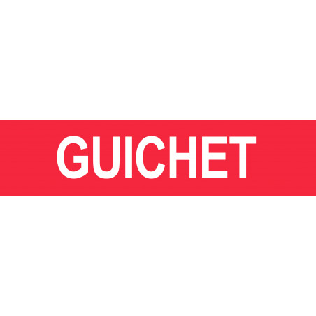 GUICHET ROUGE - 15x3,5cm - Autocollant(sticker)