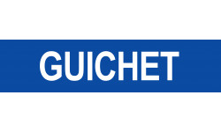 GUICHET BLEU - 29x7cm - Autocollant(sticker)
