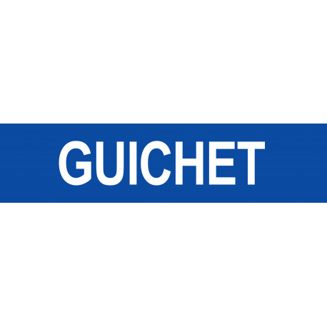 GUICHET BLEU - 29x7cm - Autocollant(sticker)