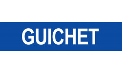 GUICHET BLEU - 15x3,5cm - Autocollant(sticker)