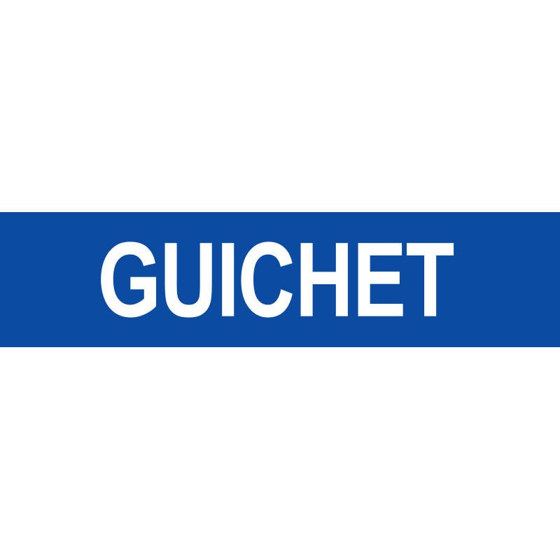 GUICHET BLEU - 15x3,5cm - Sticker/autocollant