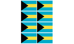 Drapeau Bahamas - 8 stickers - 9.5 x 6.3 cm - Autocollant(sticker)