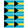 Drapeau Bahamas - 8 stickers - 9.5 x 6.3 cm - Autocollant(sticker)