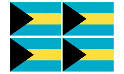 Drapeau Bahamas - 4 stickers - 9.5 x 6.3 cm - Autocollant(sticker)