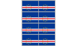 Drapeau Cap-Vert - 8 stickers - 9.5 x 6.3 cm - Autocollant(sticker)