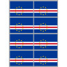 Drapeau Cap-Vert - 8 stickers - 9.5 x 6.3 cm - Autocollant(sticker)