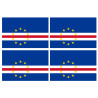 Drapeau Cap-Vert - 4 stickers - 9.5 x 6.3 cm - Sticker/autocollant