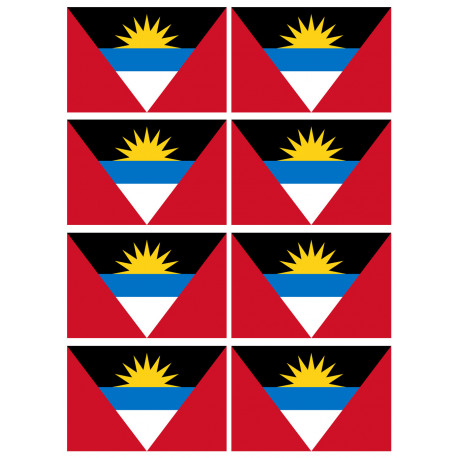 Drapeau Antigua and Barbuda - 8 stickers - 9.5 x 6.3 cm - Autocollant(sticker)