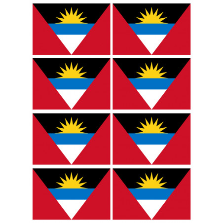 Drapeau Antigua and Barbuda - 8 stickers - 9.5 x 6.3 cm - Autocollant(sticker)