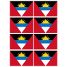 Drapeau Antigua and Barbuda - 8 stickers - 9.5 x 6.3 cm - Sticker/auto