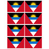 Drapeau Antigua and Barbuda - 8 stickers - 9.5 x 6.3 cm - Autocollant(sticker)