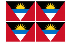 Drapeau Antigua and Barbuda - 4 stickers - 9.5 x 6.3 cm - Autocollant(sticker)