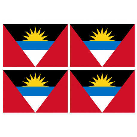 Drapeau Antigua and Barbuda - 4 stickers - 9.5 x 6.3 cm - Autocollant(sticker)