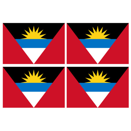 Drapeau Antigua and Barbuda - 4 stickers - 9.5 x 6.3 cm - Sticker/auto