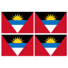 Drapeau Antigua and Barbuda - 4 stickers - 9.5 x 6.3 cm - Sticker/auto