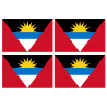 Drapeau Antigua and Barbuda - 4 stickers - 9.5 x 6.3 cm - Autocollant(sticker)