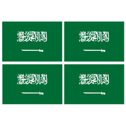 Drapeau Arabie Saoudite - 4 stickers - 9.5 x 6.3 cm - Sticker/autocoll