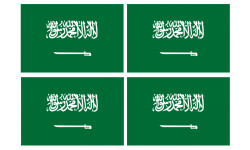 Drapeau Arabie Saoudite - 4 stickers - 9.5 x 6.3 cm - Autocollant(sticker)