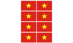 Drapeau Viet Nam - 8 stickers - 9.5 x 6.3 cm - Autocollant(sticker)