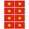 Drapeau Viet Nam - 8 stickers - 9.5 x 6.3 cm - Sticker/autocollant