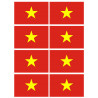 Drapeau Viet Nam - 8 stickers - 9.5 x 6.3 cm - Autocollant(sticker)