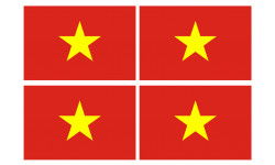 Drapeau Viet Nam - 4 stickers - 9.5 x 6.3 cm - Autocollant(sticker)