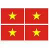 Drapeau Viet Nam - 4 stickers - 9.5 x 6.3 cm - Autocollant(sticker)