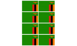 Drapeau Zambie - 8 stickers - 9.5 x 6.3 cm - Autocollant(sticker)