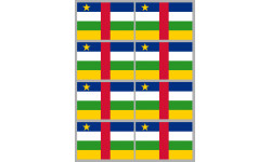 Drapeau République centrafricaine - 8 stickers - 9.5 x 6.3 cm - Autocollant(sticker)
