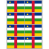 Drapeau République centrafricaine - 8 stickers - 9.5 x 6.3 cm - Stick