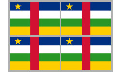 Drapeau République centrafricaine - 4 stickers - 9.5 x 6.3 cm - Autocollant(sticker)