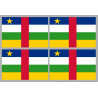 Drapeau République centrafricaine - 4 stickers - 9.5 x 6.3 cm - Stick