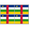 Drapeau République centrafricaine - 4 stickers - 9.5 x 6.3 cm - Autocollant(sticker)