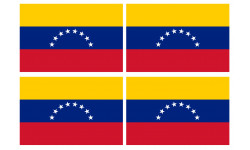 Drapeau Vénézuela - 4 stickers - 9.5 x 6.3 cm - Autocollant(sticker)