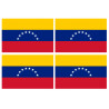 Drapeau Vénézuela - 4 stickers - 9.5 x 6.3 cm - Autocollant(sticker)