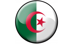 drapeau Algérien rond - 15cm - Autocollant(sticker)