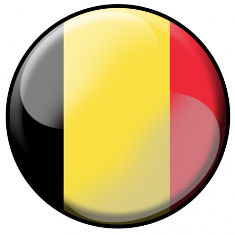 drapeau Belge rond - 15cm - Autocollant(sticker)