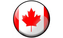 drapeau Canadien rond - 15cm - Autocollant(sticker)