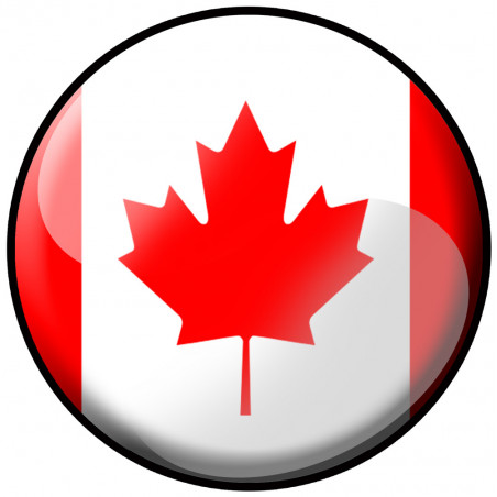 drapeau Canadien rond - 10cm - Autocollant(sticker)