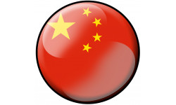 drapeau Chinois rond - 15cm - Autocollant(sticker)