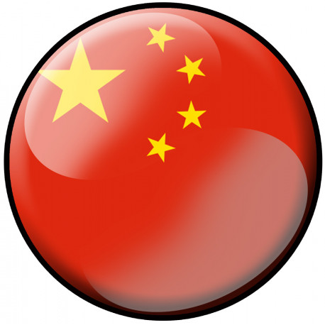 drapeau Chinois rond - 5cm - Autocollant(sticker)