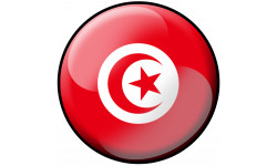 drapeau Tunisien rond - 20cm - Autocollant(sticker)