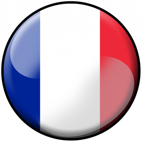 drapeau Français rond - 20cm - Autocollant(sticker)