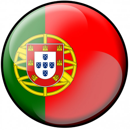 drapeau Portugais rond - 5cm - Autocollant(sticker)