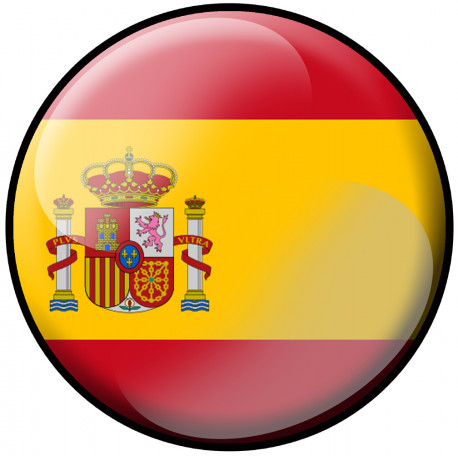 drapeau Espagne rond - 15cm - Autocollant(sticker)