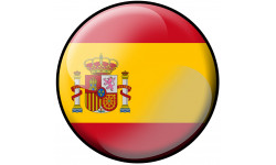 drapeau Espagne rond - 10cm - Autocollant(sticker)