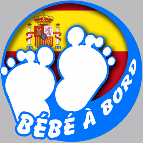 bébé à bord gars espagnol - 15cm - Autocollant(sticker)