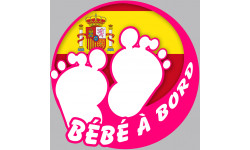 bébé à bord espagnole fille - 15cm - Autocollant(sticker)