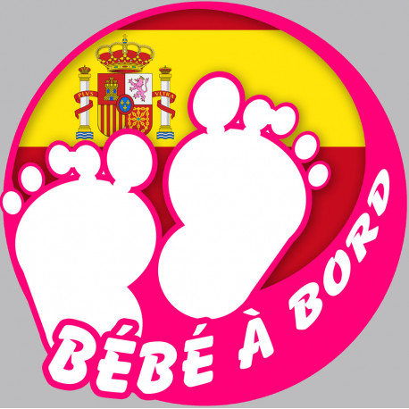 bébé à bord espagnole fille - 15cm - Autocollant(sticker)