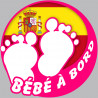 bébé à bord espagnole fille - 15cm - Autocollant(sticker)